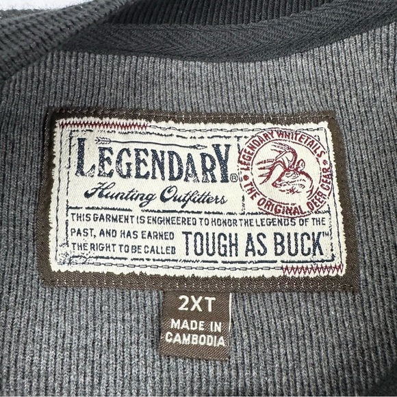 Legendary Whitetails Men’s 2XT Tall Tough As Buck Double Layer Henley Shirt New - Picture 11 of 13